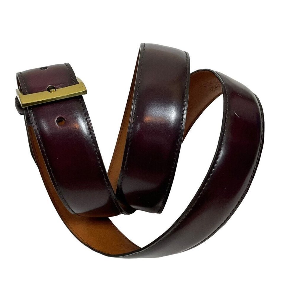Bally Men's Designer Belt Sz 38 Loafer Brush Off Whiskey‎ Brown Leather